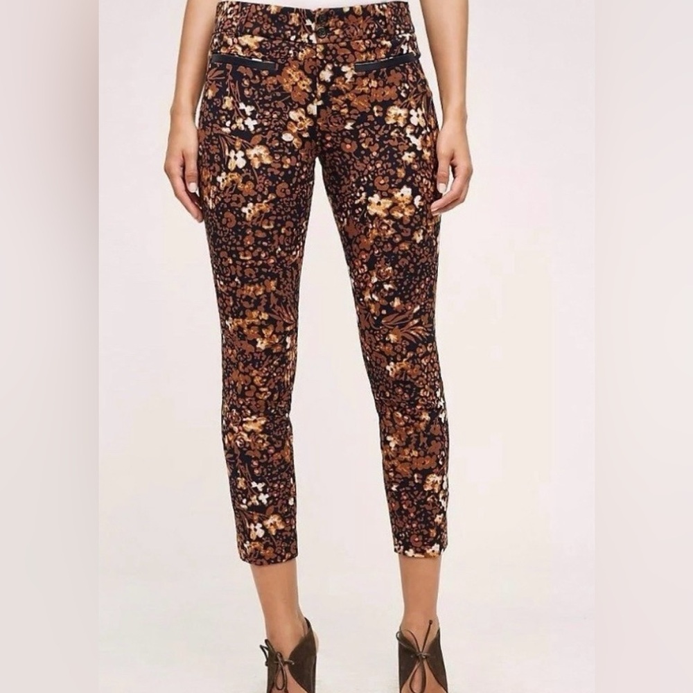 The Essential Slim by Anthropologie Women's Size 0 Brown Orange Pants Trousers